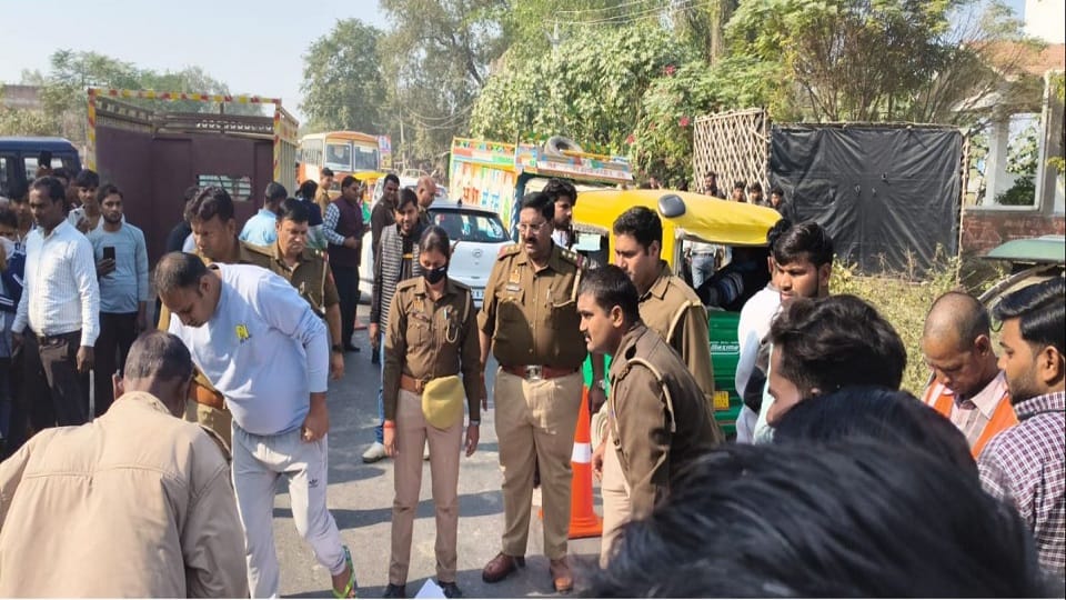 Old woman dies after being hit by truck