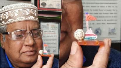 Udaipur News: Iqbal Sakka Crafts 1 cm Silver Ram Temple and Saffron Flag, Writes to Trust to Present Artwork