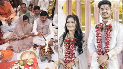 सीएम के छोटे बेटे डॉ. अभिमन्यु यादव की शादी की रस्म निभाना शुरू।