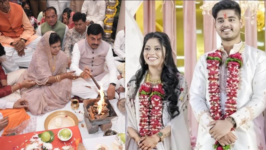 सीएम के छोटे बेटे डॉ. अभिमन्यु यादव की शादी की रस्म निभाना शुरू।
