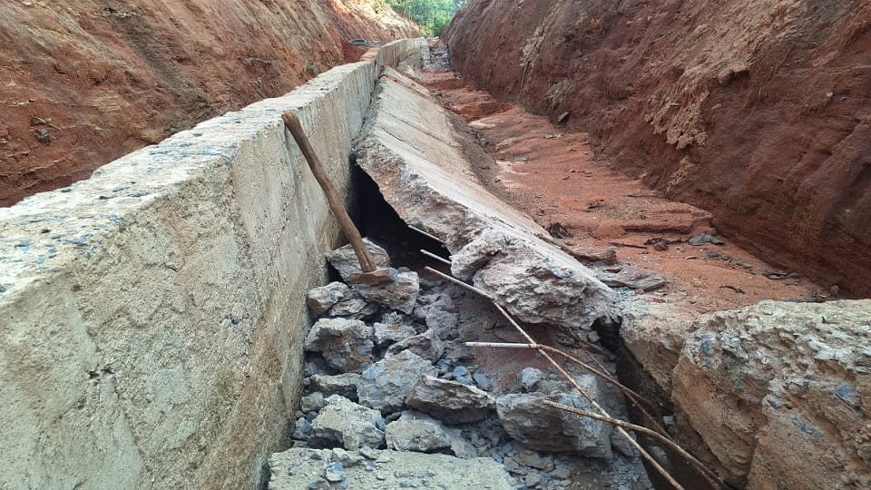 Corruption in Girwani diversion scheme 30 feet concrete canal collapses as soon as construction begins in Bal