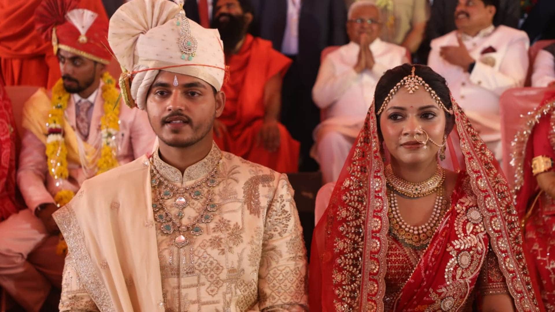 MP CM Mohan Yadav Son Abhimanyu Baraat Joins Samuhik Vivah 22 Couples to Tie Knot in Ujjain