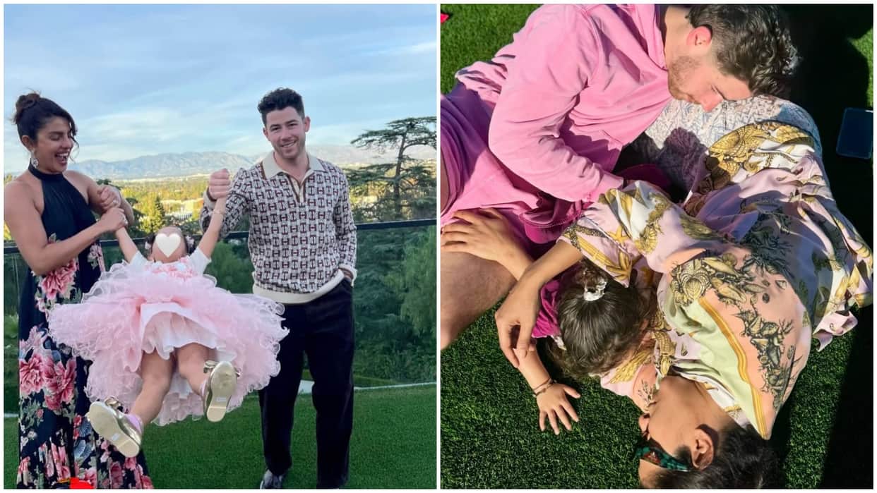 Priyanka chopra shares pictures with her husband nick jonas daughter and family