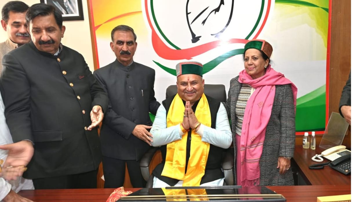 himachal pradesh congress gets new leadership vinay kumar takes over as state president