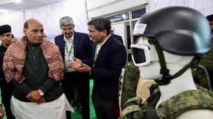 Kanpur: Defense Minister Rajnath Singh inspected new defense research products at the DMSRDE