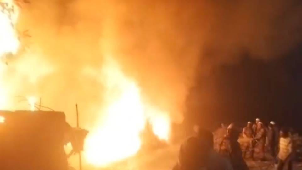 massive fire broke out in junkyard warehouse in Raebareli goods worth lakhs burnt