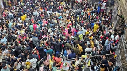Crowds of devotees gathered at Banke Bihari temple on Mokshada Ekadashi