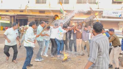 Congress workers protest  in Balod regarding ED action in National Herald case