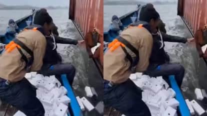 Thousands of iPhone boxes seen emerging from a submerged container You will be shocked to know the truth