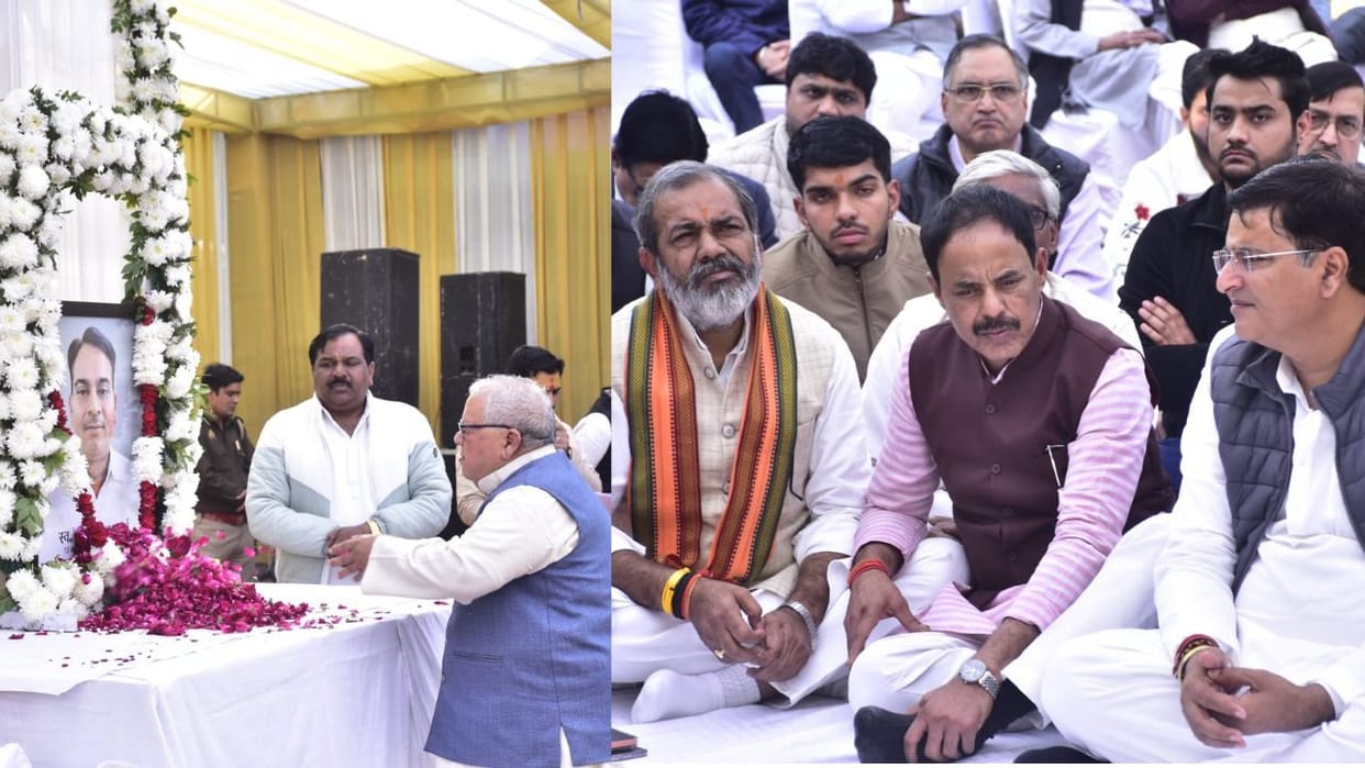 Public representatives paid tribute to Vinod Sharma at  thirteenth funeral in Noida