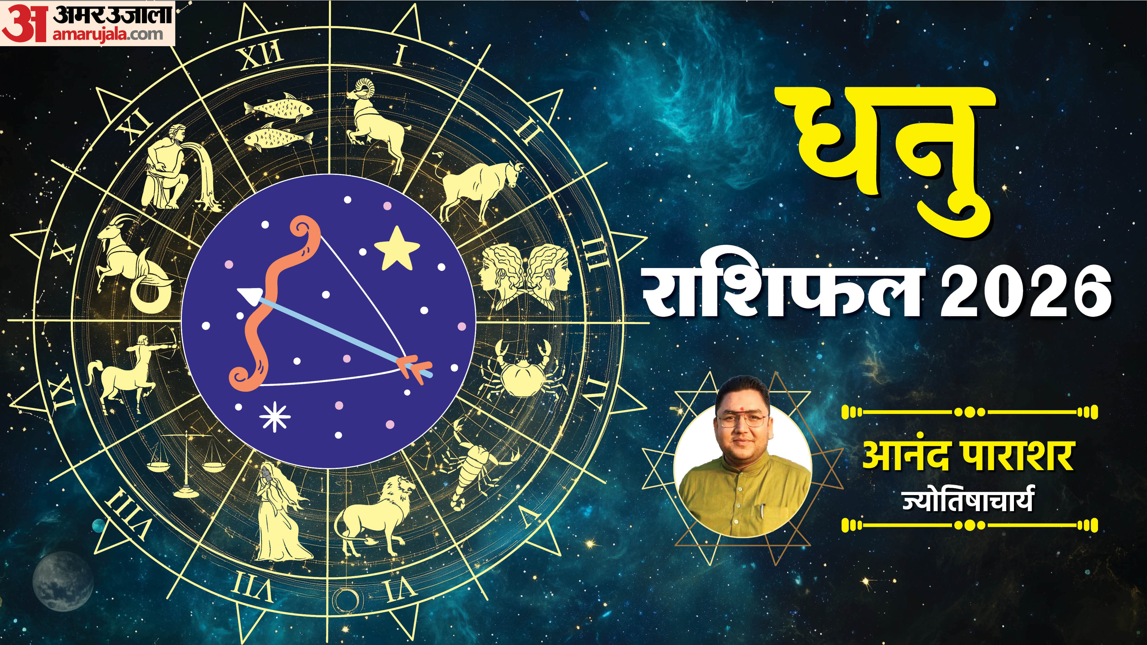 Rashifal 2026 Dhanu Rashifal Yearly Horoscope Prediction for Career Money Business Health and Love in Hindi