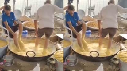 A confectioner kneaded the dough with his feet and seeing the cleanliness Video goes Viral On Internet