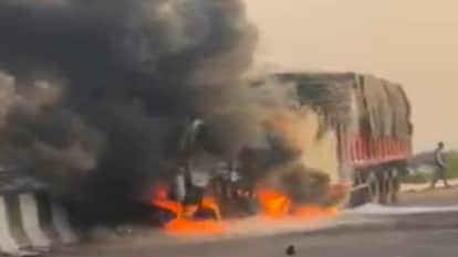Balotra News: Trailer Turns into Fireball After Hitting Divider on Bharatmala Highway, No Casualties Reported