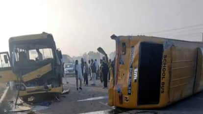 Two school buses collided near Lakhan Majra on Jind-Rohtak National Highway 71 rohtak six children injured