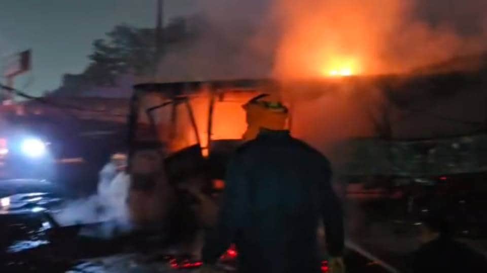 Three people died and 25 were injured when bus and truck collided in Balrampur