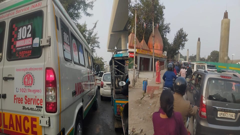 jam on mg road in entire day in agra