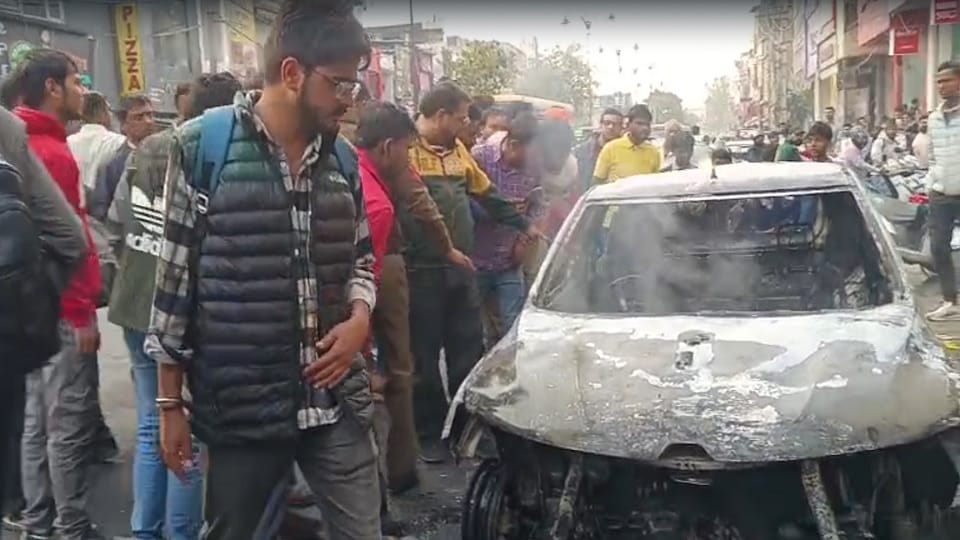 Fire in a Car at Rohtak