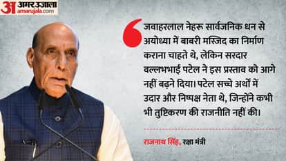 Rajnath Singh Says Nehru wanted to build Babri mosque using public funds but Sardar Patel thwarted his plans