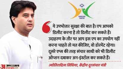 jyotiraditya scindia clarifies on sanchar saathi app that it could be deleted by users