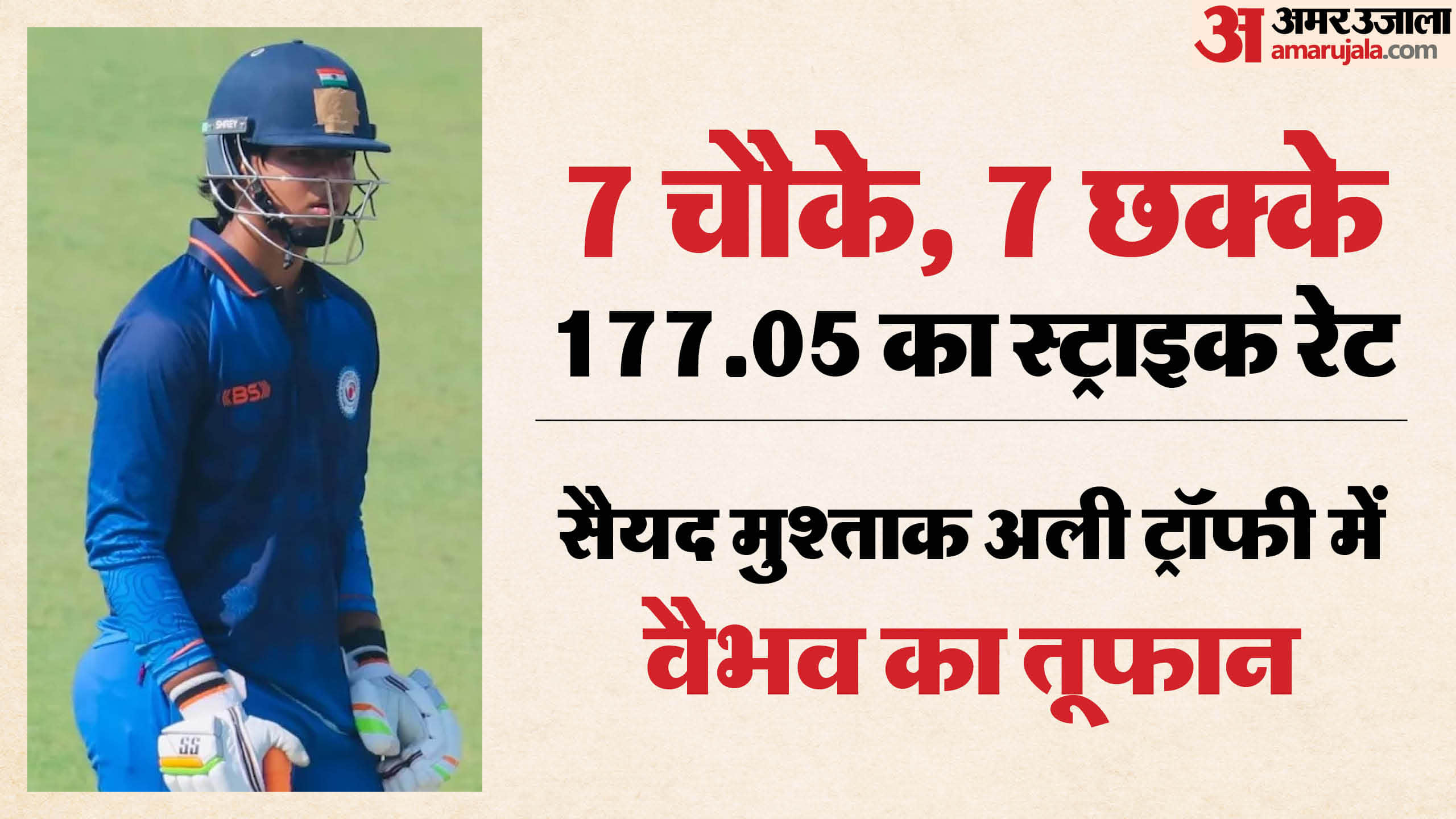 14-Year-Old Vaibhav Suryavanshi Creates History With Record Century in Syed Mushtaq Ali Trophy