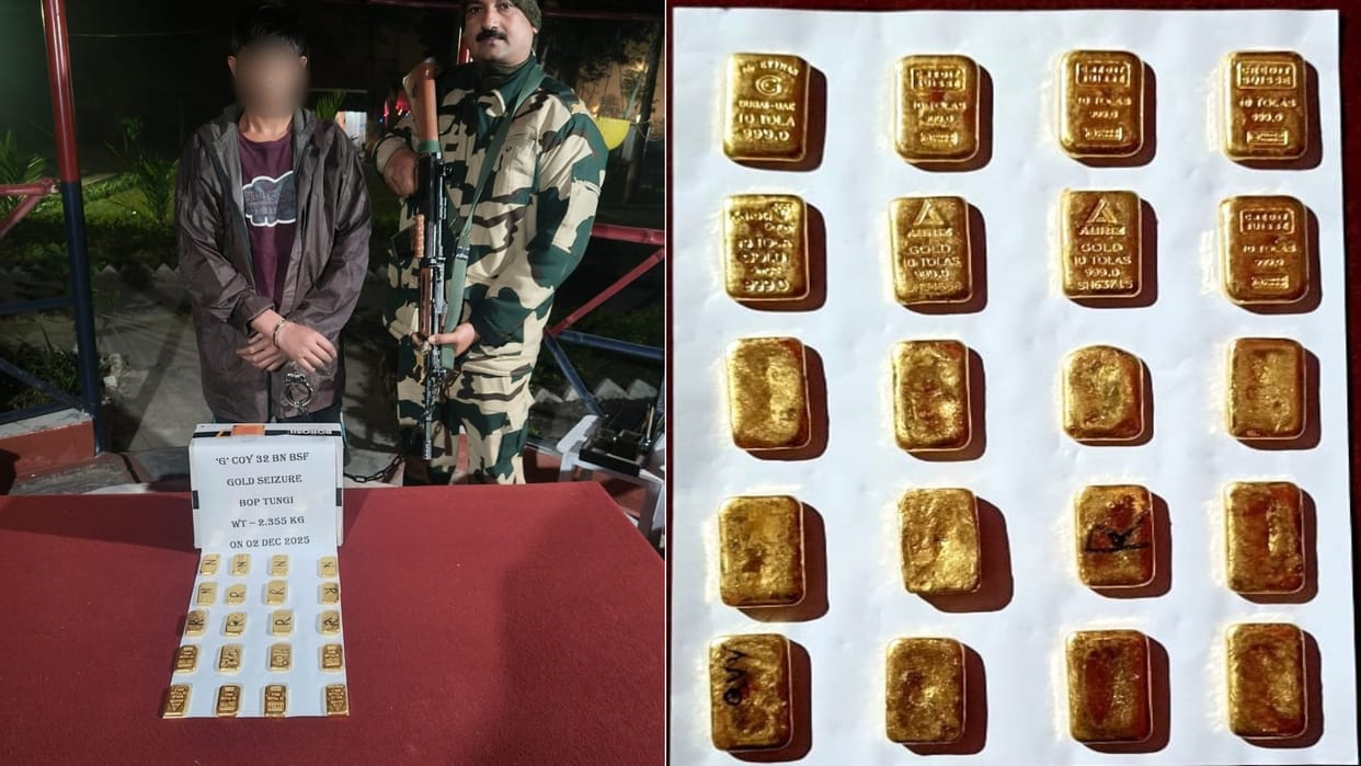 BSF: Gold worth over Rs 3 crore recovered at India-Bangladesh border, smuggler arrested