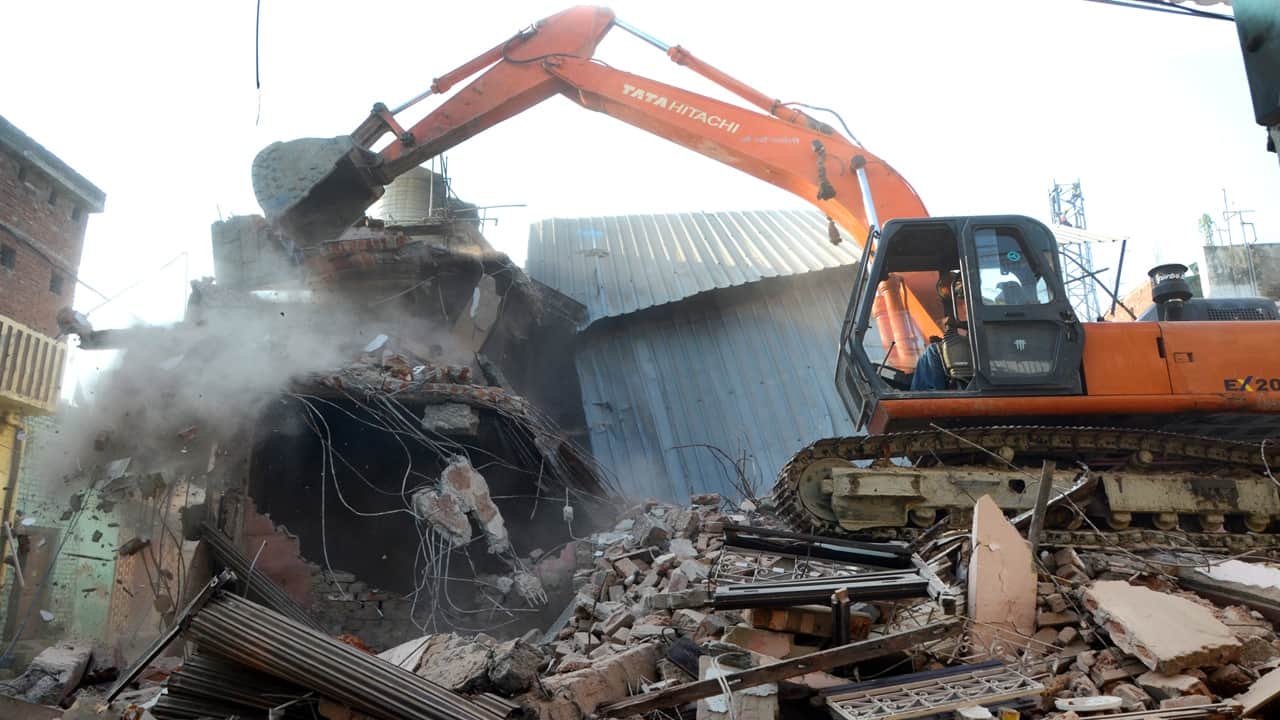 Bulldozers razed the wedding halls of Azam Khan close associates for the second day in Bareilly