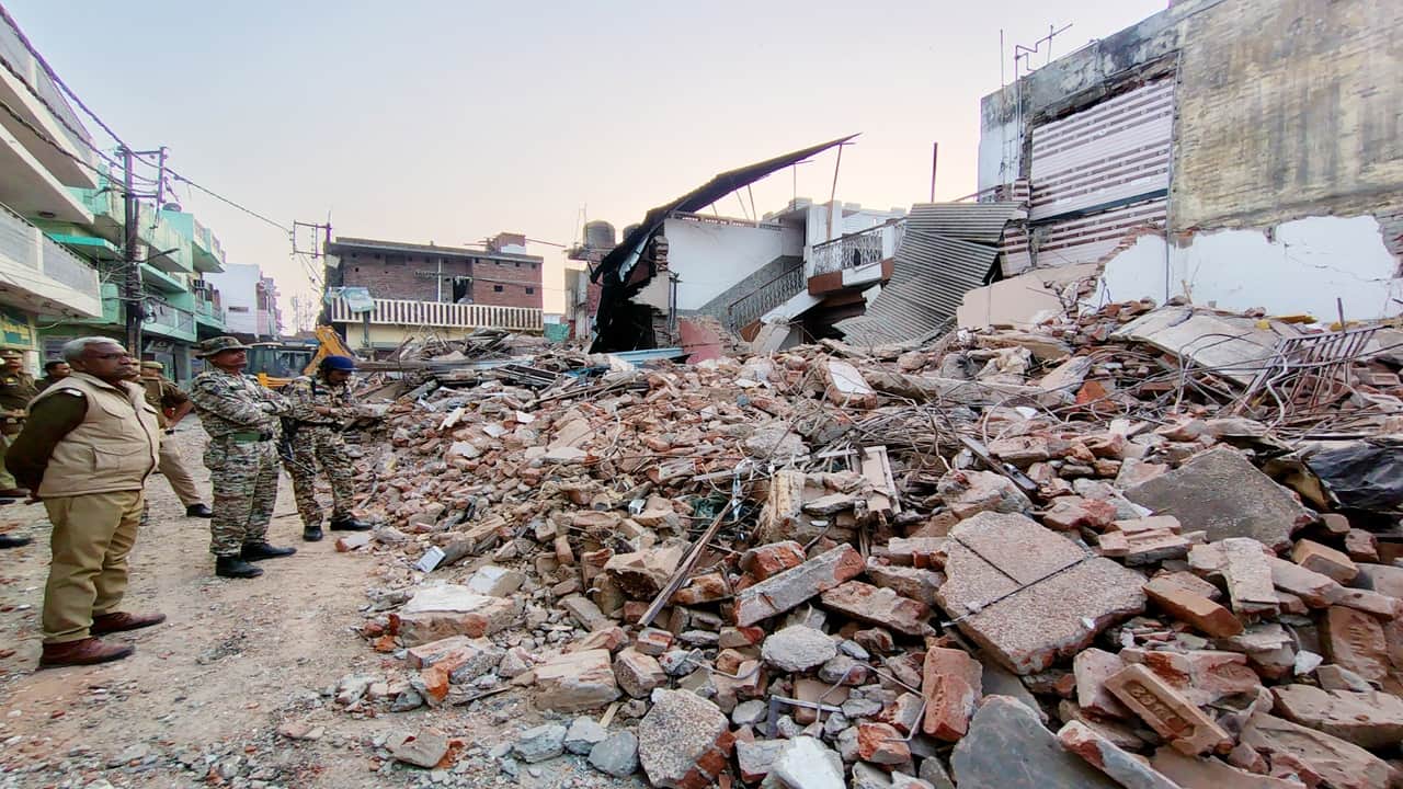 Bulldozers razed the wedding halls of Azam Khan close associates for the second day in Bareilly