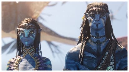 Devanagari logo of the Hollywood Film Avatar in Banaras