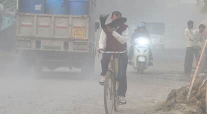 Kanpur CM Grid Scheme First tie a handkerchief around your mouth then walk on road dust flies day and night