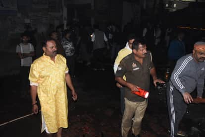 Lucknow: A massive fire broke out in a three-story building late at night, trapping an elderly man with his th