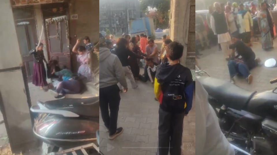 Clash between womens beaten with sticks kicked and punched in Chandigarh crime news see video