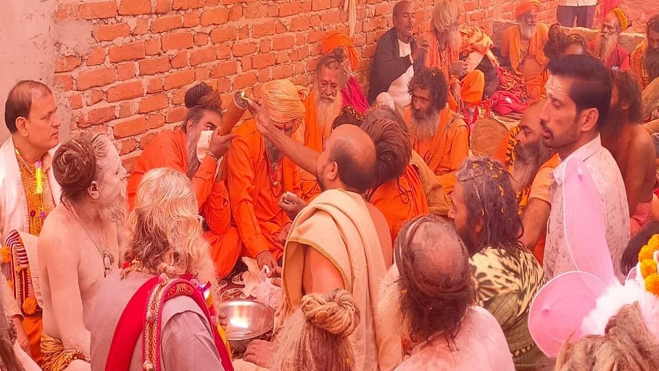 Margashirsha mela: syahi shobhayatra taken out by Naga Sadhus in Soronji in kasganj