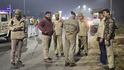 Road accident in UP Car rams into DCM parked on highway amroha four doctors killed