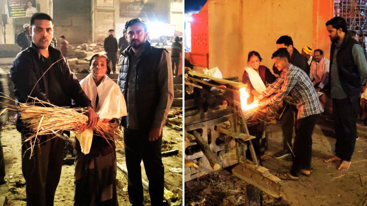 Mother performs last rites on son in Kashi Husband abandoned daughter not even come to funeral