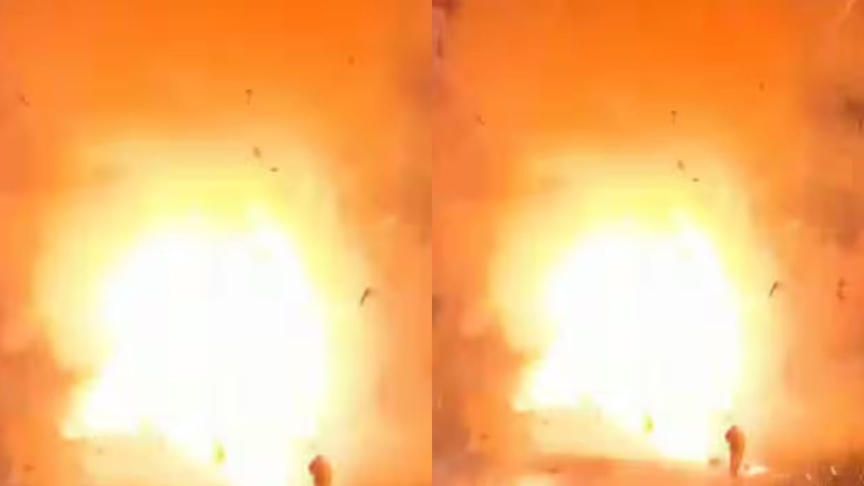 Cake explodes as soon as candle is lit causing panic at birthday party friends horrific prank