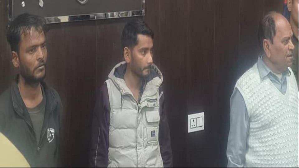 Police arrested four accused including a mother and son who were involved in theft