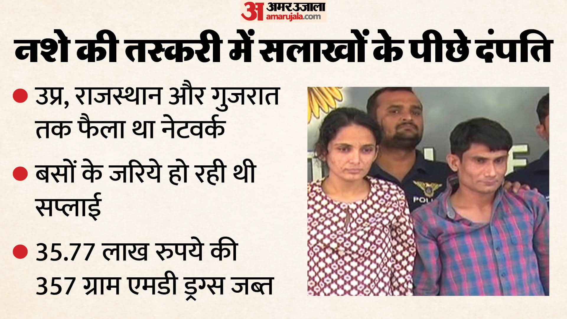 ड्रग्स सप्लाई करते दंपत्ति गिरफ्तार