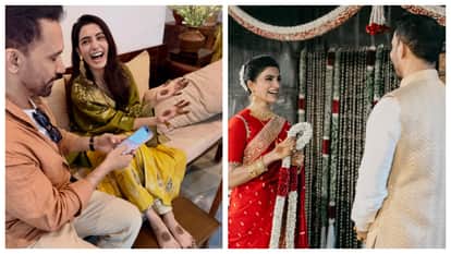 Samantha ruth prabhu flaunts her mehendi in new pics Raj Nidimoru cant take eyes off during varmala ceremony