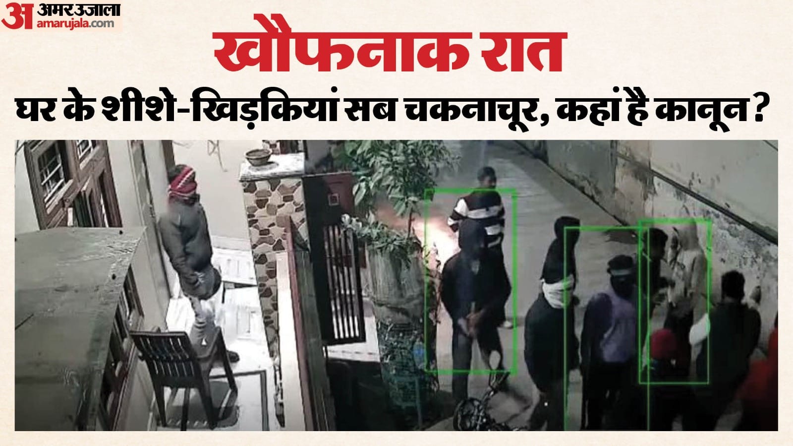 विवाद का सीसीटीवी वीडियो आया सामने, मुंह में कपड़ा बांधे हुए घर के बाहर खड़े आरोपी।