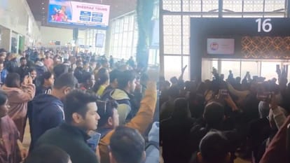 People created ruckus due to delay and cancellation of Indigo and Air India flights.