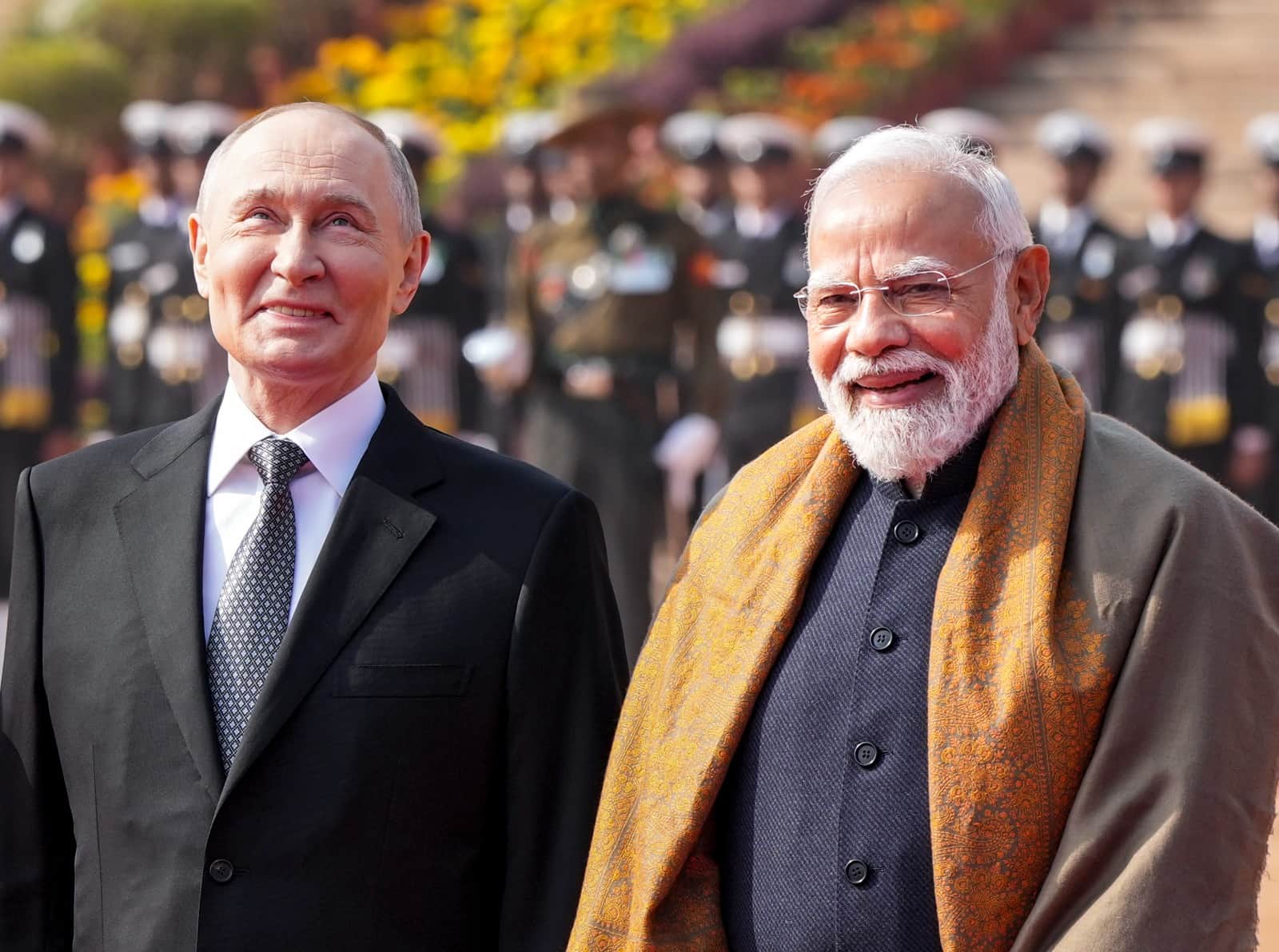 Putin's India Visit in Photos Received a Guard of Honour at Rashtrapati Bhavan, paid tribute to Mahatma Gandhi