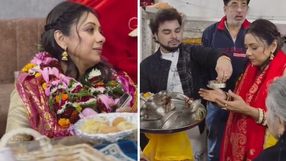 Anupamaa Star Rupali Ganguly Seeks Blessings at Banke Bihari Temple in Vrindavan