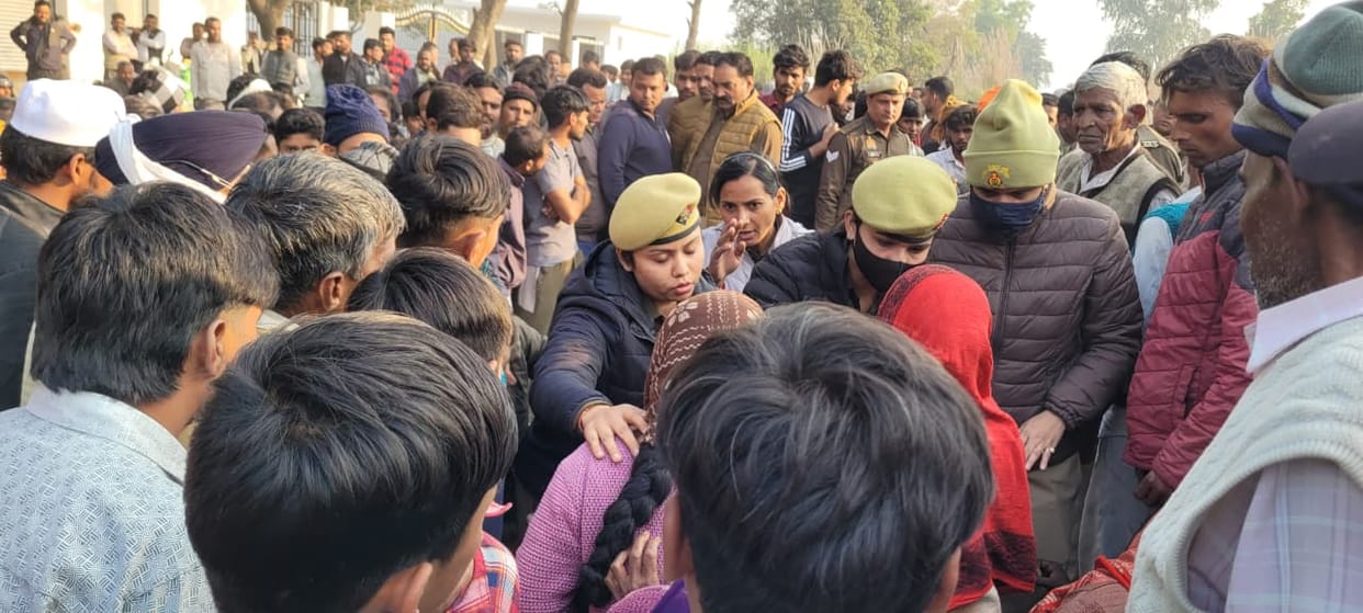 Two School Sisters Killed in Truck-Bike Collision in Nagina; Family Blocks Road in Protest