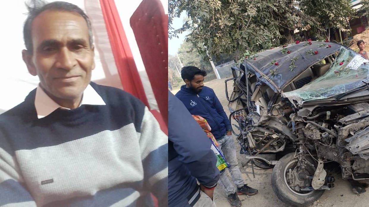 Barabanki: Tractor-trolley collides with car, employee posted at Amar Ujala office dies, three injured