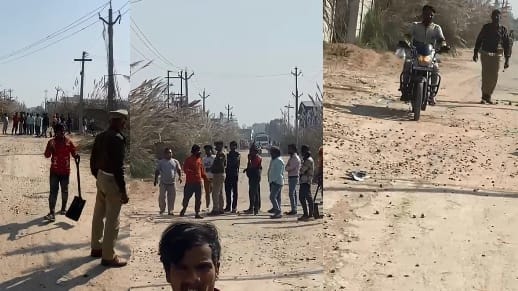 Kanpur To avoid being checked the truck driver sped away hitting a traffic police officers motorcycle
