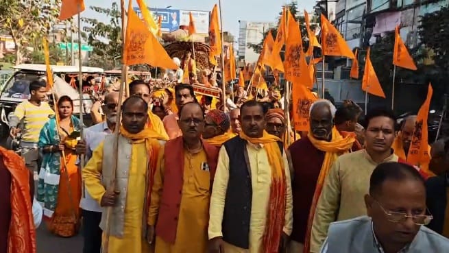 Kanpur grand inauguration of Shri Ram Katha with a magnificent procession accompanied by music and fanfare
