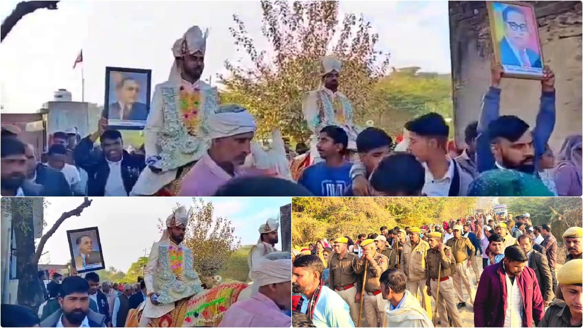 घोड़ी पर चढ़कर दलित दूल्हें ने निकाली बारात