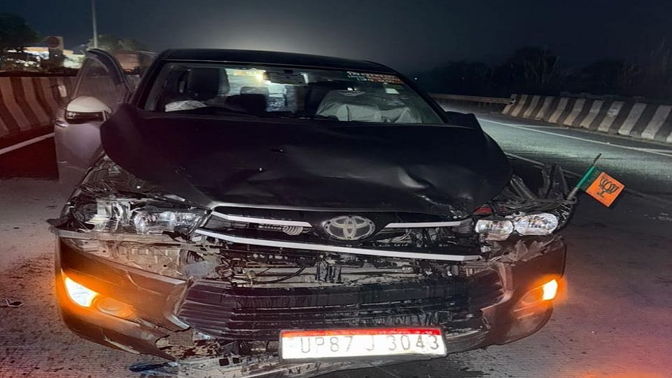 MLC Rajinikanth car met with an accident in kasganj