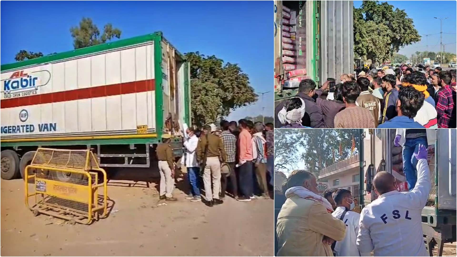 भरतपुर में मांस से भरे दो कंटेनर पकड़े गए