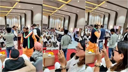 Abu Road News: Congress's internal tussle exposed, former MLA Sanyam Lodha removes PCC member from stage